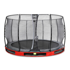 EXIT Trampoline enterré Elegant ø366cm avec filet de sécurité Economy - rouge