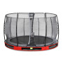 EXIT Trampoline enterré Elegant ø366cm avec filet de sécurité Economy - rouge
