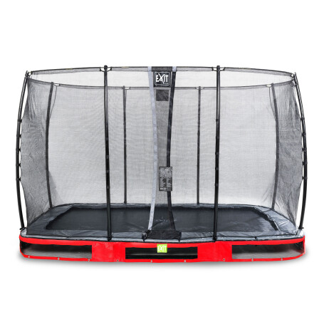 EXIT Trampoline enterré Elegant de 244x427cm avec filet de sécurité Economy - rouge
