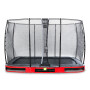 EXIT Trampoline enterré Elegant de 244x427cm avec filet de sécurité Economy - rouge
