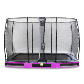 EXIT Trampoline enterré Elegant de 244x427cm avec filet de sécurité Economy - violet