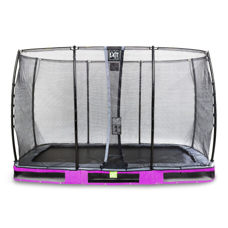 EXIT Trampoline enterré Elegant de 244x427cm avec filet de sécurité Economy - violet