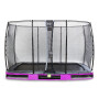EXIT Trampoline enterré Elegant de 244x427cm avec filet de sécurité Economy - violet