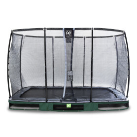 EXIT Trampoline enterré Elegant Premium de 244x427cm avec filet de sécurité Deluxe - vert