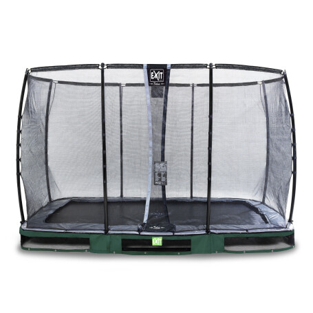 EXIT Trampoline enterré Elegant Premium de 244x427cm avec filet de sécurité Deluxe - vert