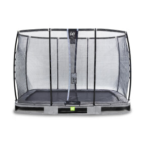 EXIT Trampoline enterré Elegant Premium de 214x366cm avec filet de sécurité Deluxe - gris