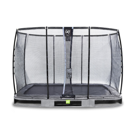 EXIT Trampoline enterré Elegant Premium de 214x366cm avec filet de sécurité Deluxe - gris
