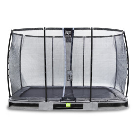 EXIT Trampoline enterré Elegant Premium de 244x427cm avec filet de sécurité Deluxe - gris