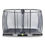 EXIT Trampoline enterré Elegant Premium de 244x427cm avec filet de sécurité Deluxe - gris