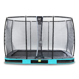 EXIT Trampoline enterré Elegant Premium de 244x427cm avec filet de sécurité Deluxe - bleu