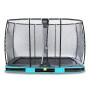 EXIT Trampoline enterré Elegant Premium de 244x427cm avec filet de sécurité Deluxe - bleu