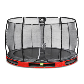 EXIT Trampoline enterré Elegant Premium ø366cm avec filet de sécurité Deluxe - rouge