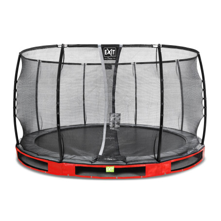 EXIT Trampoline enterré Elegant Premium ø366cm avec filet de sécurité Deluxe - rouge