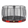 EXIT Trampoline enterré Elegant Premium ø366cm avec filet de sécurité Deluxe - rouge