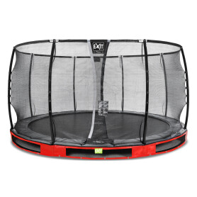 EXIT Trampoline enterré Elegant Premium ø427cm avec filet de sécurité Deluxe - rouge