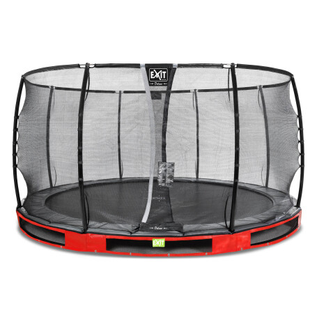 EXIT Trampoline enterré Elegant Premium ø427cm avec filet de sécurité Deluxe - rouge