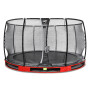 EXIT Trampoline enterré Elegant Premium ø427cm avec filet de sécurité Deluxe - rouge