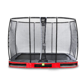 EXIT Trampoline enterré Elegant Premium de 214x366cm avec filet de sécurité Deluxe - rouge