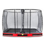 EXIT Trampoline enterré Elegant Premium de 244x427cm avec filet de sécurité Deluxe - rouge