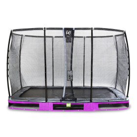 EXIT Trampoline enterré Elegant Premium de 244x427cm avec filet de sécurité Deluxe - violet