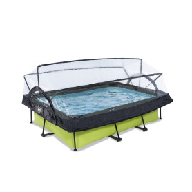 EXIT Piscine couverte Lime 220x150x65cm avec pompe filtrante - vert
