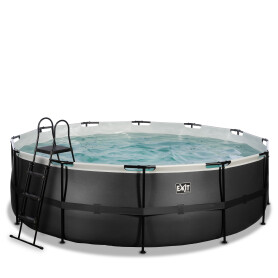 EXIT Piscine Black Leather ø450x122cm avec pompe filtrante - noir