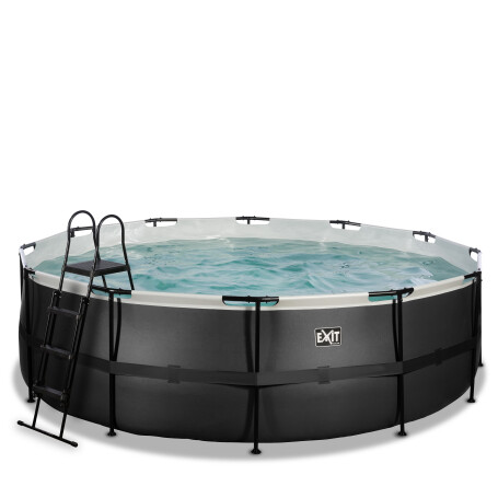 EXIT Piscine Black Leather ø450x122cm avec pompe filtrante - noir