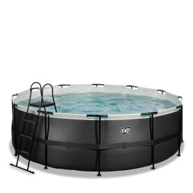 EXIT Piscine Black Leather ø427x122cm avec pompe filtrante à sable - noir