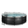 EXIT Piscine Black Leather ø427x122cm avec pompe filtrante à sable - noir