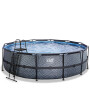 EXIT Piscine Stone ø488x122cm avec pompe filtrante - grise