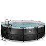 EXIT Piscine Black Leather ø488x122cm avec pompe filtrante - noir