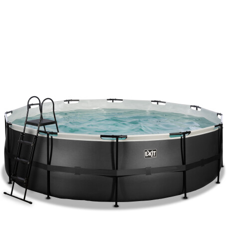 EXIT Piscine Black Leather ø488x122cm avec pompe filtrante à sable - noir