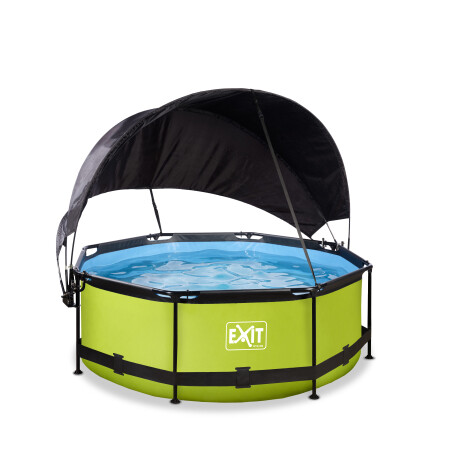 EXIT Piscine Lime ø244x76cm avec voile d'ombrage et pompe filtrante - vert