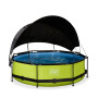 EXIT Piscine Lime ø300x76cm avec voile d'ombrage et pompe filtrante - vert