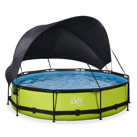 EXIT Piscine Lime ø360x76cm avec voile d'ombrage et pompe filtrante - vert