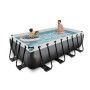 EXIT Piscine Black Leather 400x200x100cm avec pompe filtrante à sable - noir