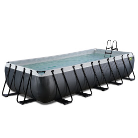EXIT Piscine Black Leather 540x250x100cm avec pompe filtrante à sable - noir