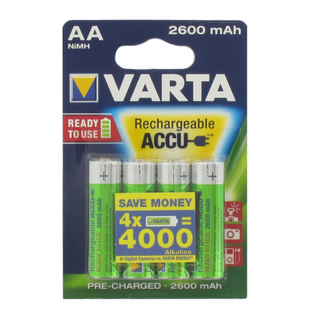 Blister de 4 accumulateurs rechargeables  VARTA HR06