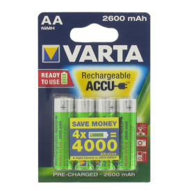 Blister de 4 accumulateurs rechargeables  VARTA HR06