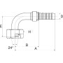 Raccord GATES 10GS16FDHORX90