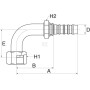 Raccord à sertir GATES 16GS20FFORX90M