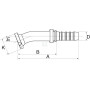 Raccord à sertir GATES 20GS24FL22M
