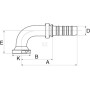 Raccord à sertir GATES 20GS16FLH90S