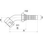 Raccord à sertir GATES 20GS20FFORX45032