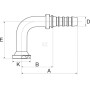 Raccord à sertir GATES 20GS16FLH90100