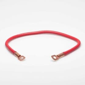 Fil de masse rouge avec cosses - 30 cm
