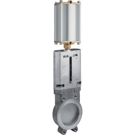 Plattenschieber 6" Edelstahl + Pneu. Zylinder MZ 6012575