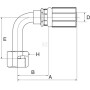 Raccord à sertir GATES 6G8FFORX90L