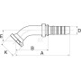 Raccord à sertir GATES 8GS8FLH45M