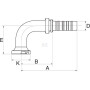 Raccord à sertir GATES 8GS8FLH90M